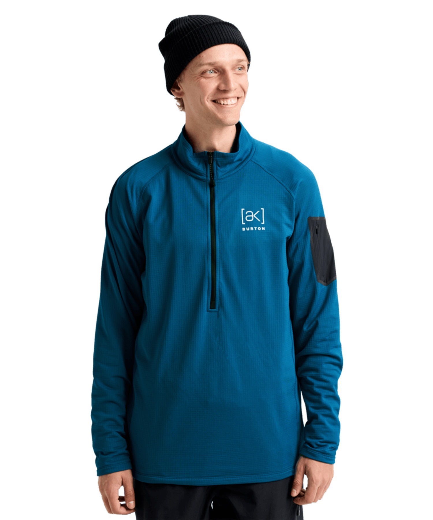 BURTON バートン エーケー Men's [ak] Helium Grid Fleece Half-Zip スノーボード ウェア インナー メンズ 25-26モデル 【2526】(BLUETEAL-XXS)