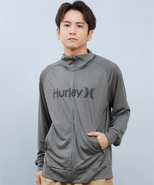 Hurley ハーレー 水着 ラッシュガード 長袖 Tシャツ ロンT メンズ UVカット ロゴ ジップアップ MSRG251012