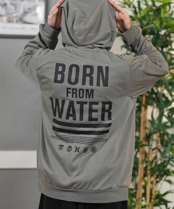 Hurley ハーレー 水着 ラッシュガード 長袖 ジップアップ パーカー メンズ バックプリント 水陸両用 吸水速乾 UVカット MUFZ251015