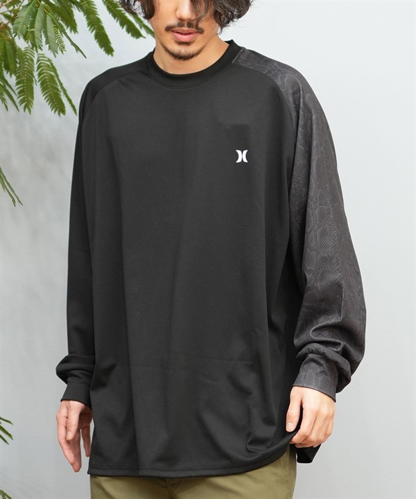 Hurley ハーレー 水着 ラッシュガード 長袖 Tシャツ ロンT メンズ ワンポイント ロゴ 水陸両用 吸水速乾 UVカット MULS251016