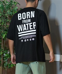 Hurley ハーレー ラッシュガード 半袖 メンズ Tシャツ バックプリント オーバーサイズ 水陸両用 UVカット MUSS251030(BLK-M)