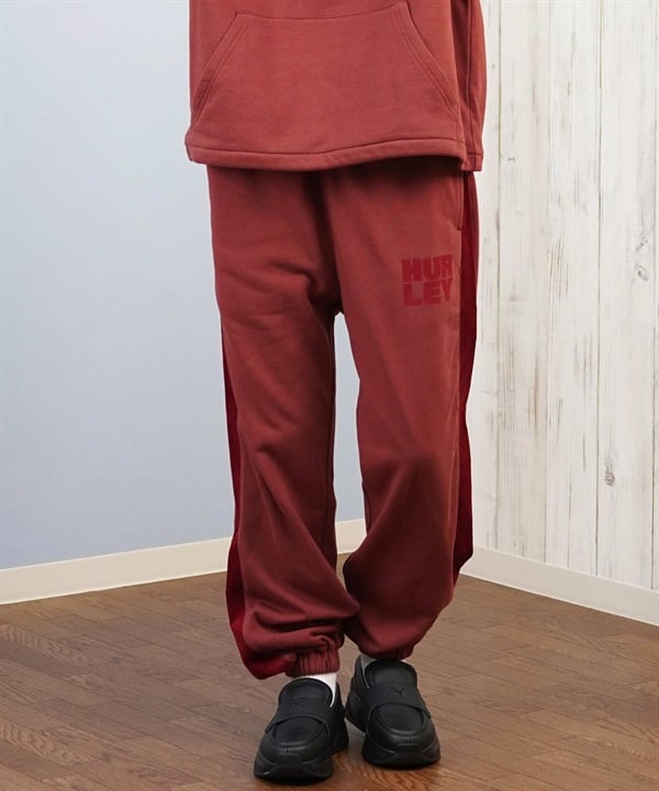 Hurley ハーレー ロングパンツ レディース スウェット ライン ウエストゴム 異素材ミックス セットアップ対応 TERRY CDR SWITCHING PANTS WCFB252024
