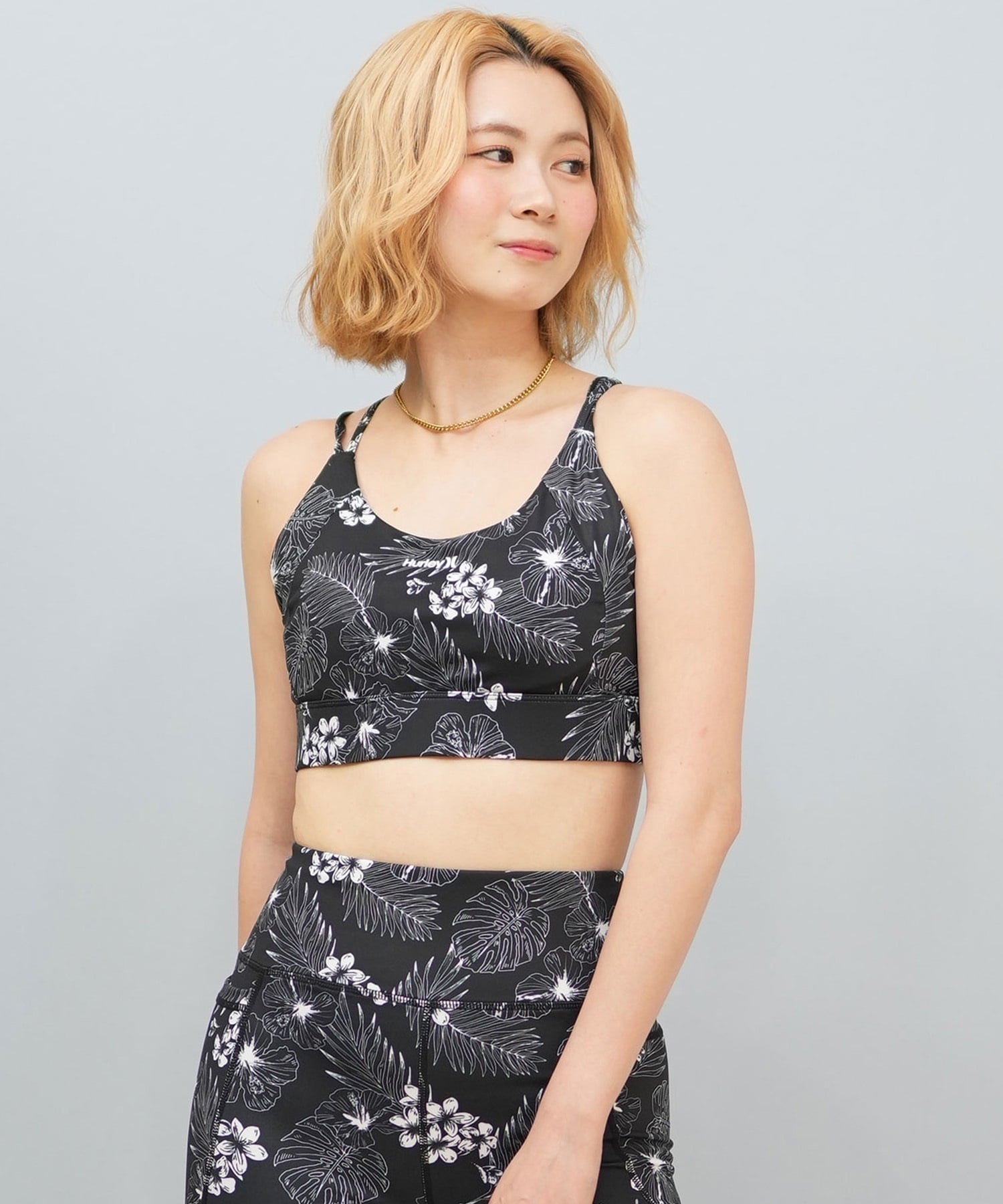 Hurley ハーレー 水着 レディース フィットネス トレーニングウェア スポーツブラ 水陸両用 UVカット WASB251052(BLKH-S)