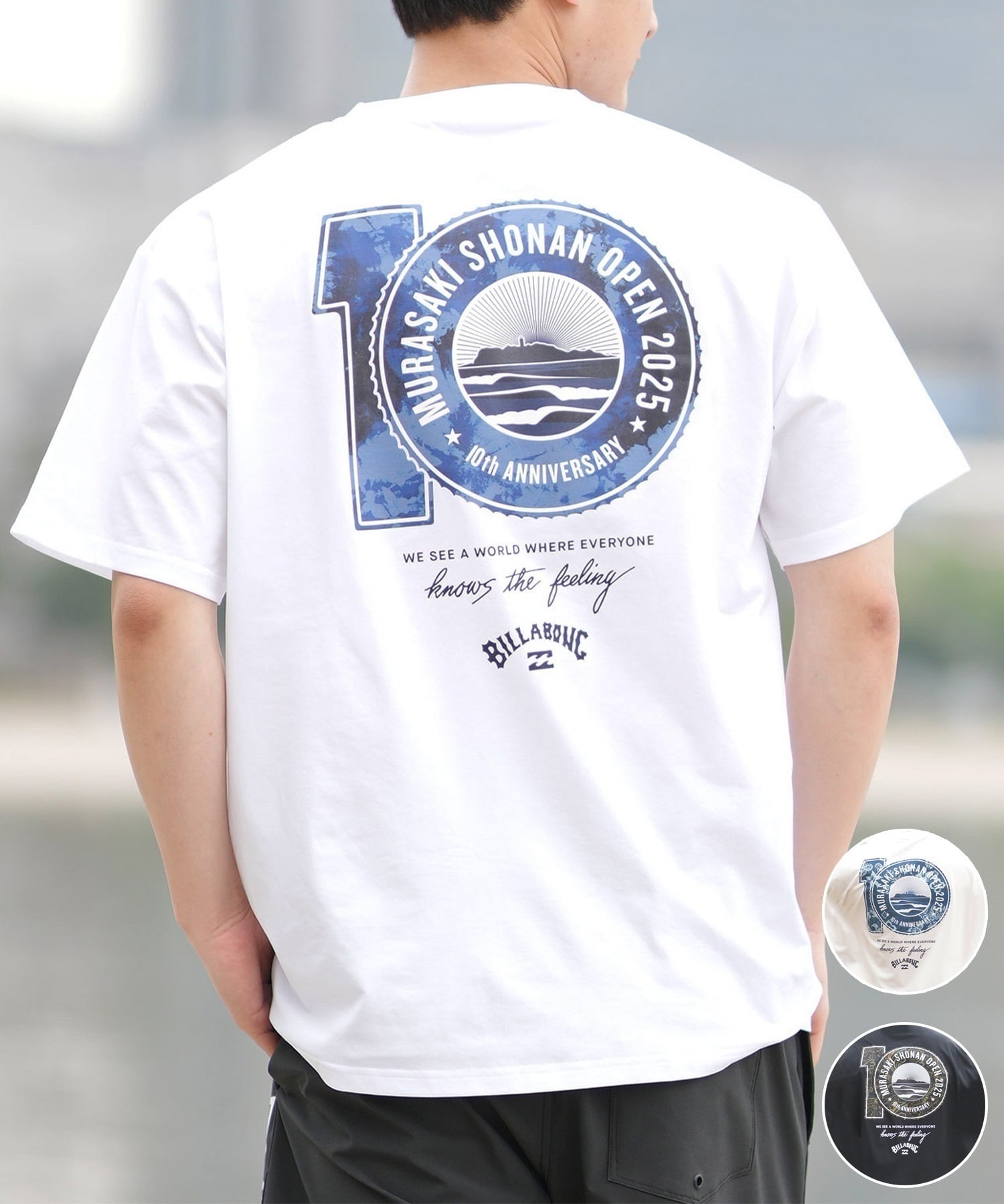 BILLABONG ビラボン 半袖 Tシャツ メンズ SHONAN OPEN SURFFLEX UVケアラッシュガード BF01A-U08 湘南オープン限定商品(BLK-S)