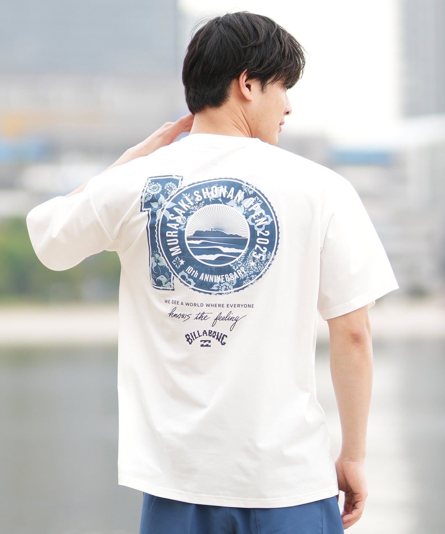 BILLABONG ビラボン 半袖 Tシャツ メンズ SHONAN OPEN SURFFLEX UVケアラッシュガード BF01A-U08 湘南オープン限定商品(CRM-S)