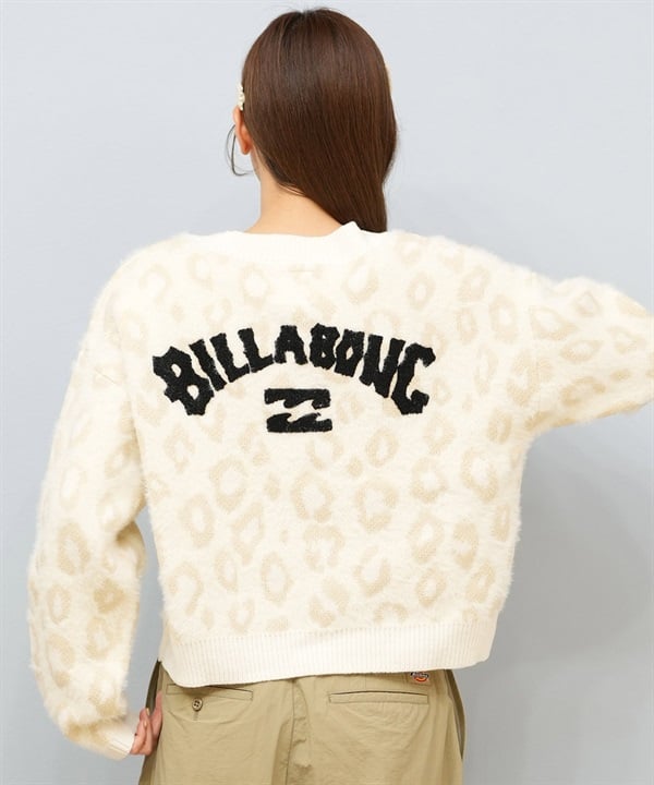 BILLABONG ビラボン ニット セーター カーディガン レディース ヒョウ柄 レオパード柄 バックプリント BF014-U05 ムラサキスポーツ限定
