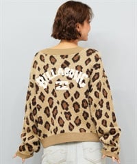 BILLABONG ビラボン ニット セーター カーディガン レディース ヒョウ柄 レオパード柄 バックプリント BF014-U05 ムラサキスポーツ限定(CME0-M)