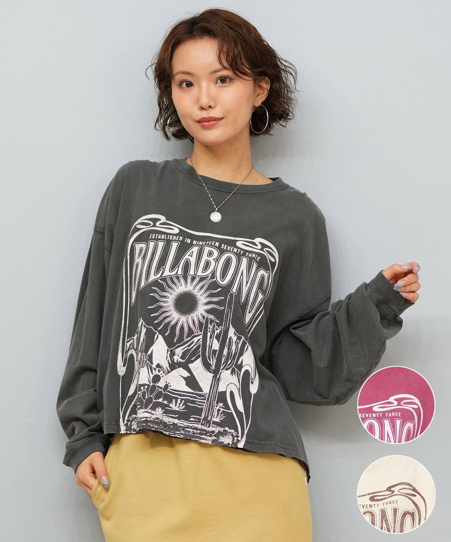 BILLABONG ビラボン 長袖 Tシャツ ロンT レディース DESERT WANDERING LS TEE BF014-054(BUR-M)