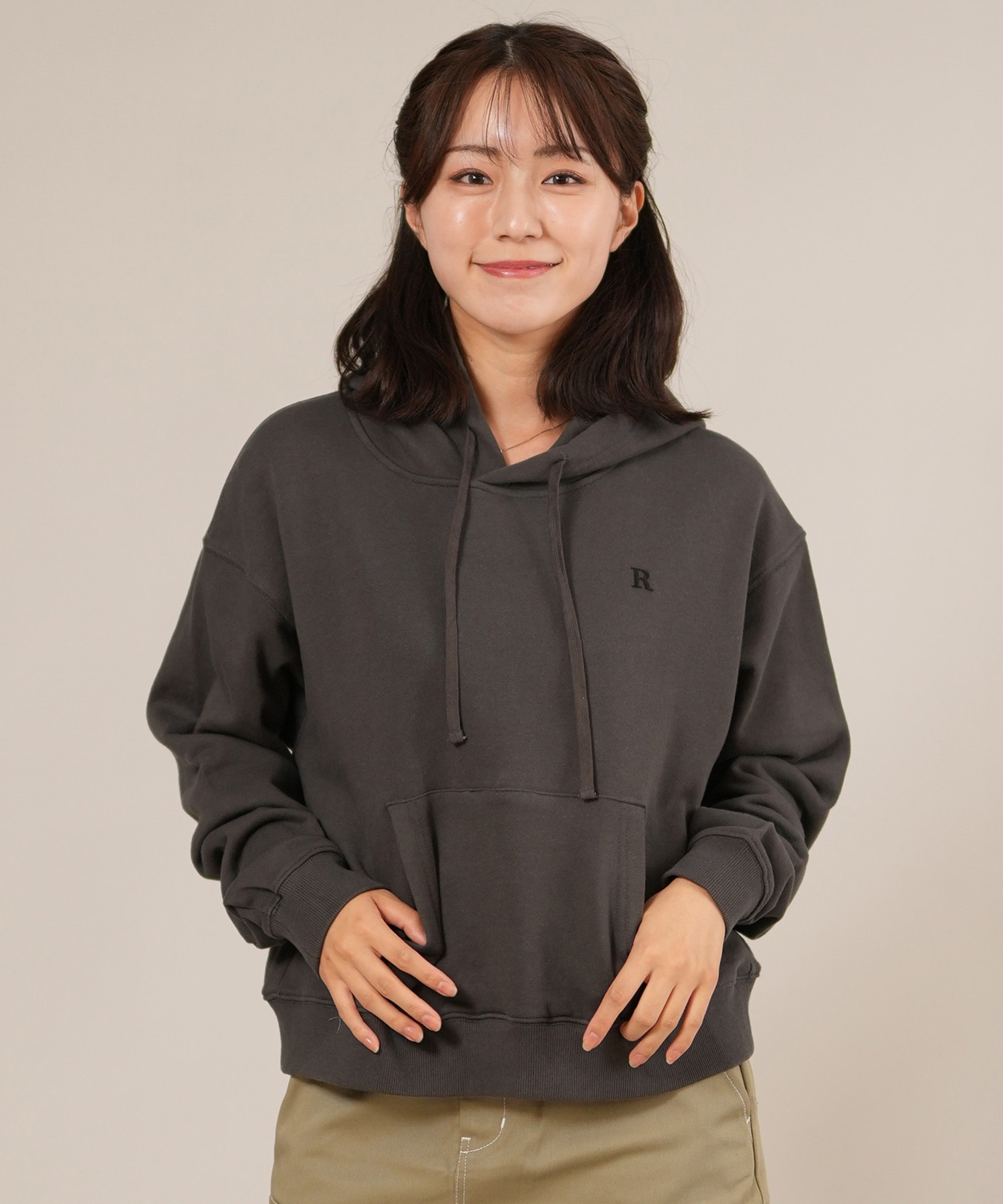 RIKKA FEMME リッカファム プルオーバー パーカー レディース スウェット フーディー ワンポイント 刺繍 裏毛 RF25FW17(CGY-FREE)