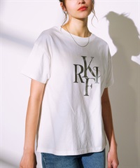 RIKKA FEMME リッカファム 半袖 Tシャツ レディース 箔プリント RF25SS09(WT/SV-FREE)