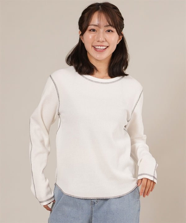 RIKKA FEMME リッカファム 長袖 Tシャツ ロンT レディース ステッチ シンプル サーマルロンT RF25FW04
