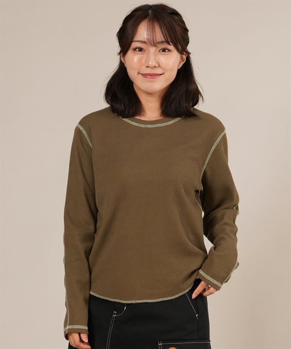 RIKKA FEMME リッカファム 長袖 Tシャツ ロンT レディース ステッチ シンプル サーマルロンT RF25FW04