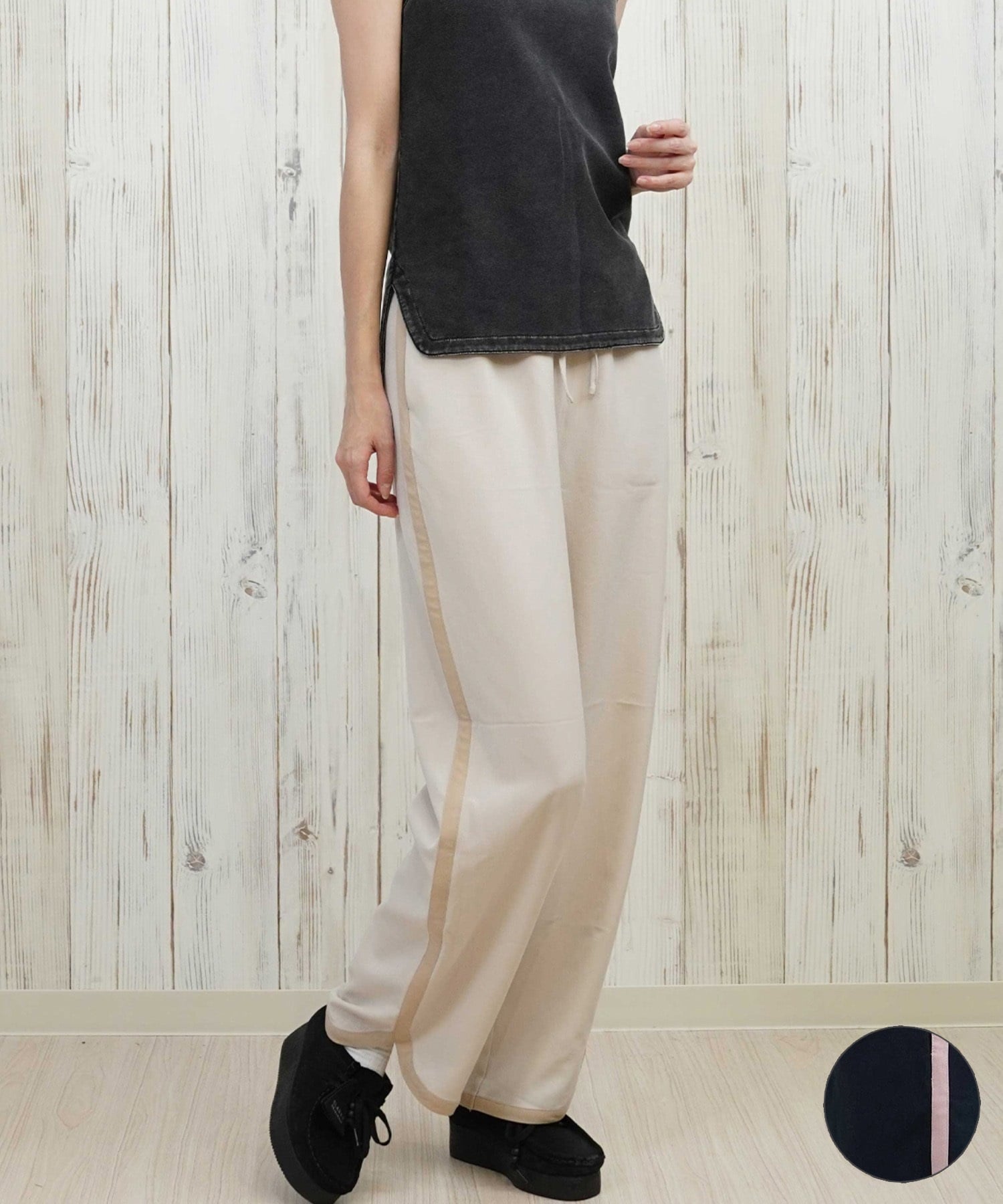 RIKKA FEMME リッカファム ロングパンツ レディース イージーパンツ サイドライン  RF25HS06(LBG-SM)