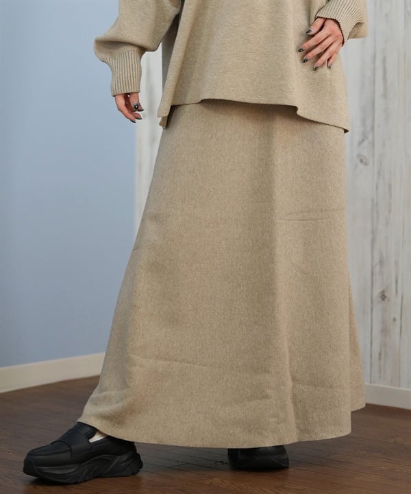RIKKA FEMME リッカファム ロングスカート レディース リブニットスカート セットアップ対応 RF25FW15