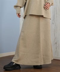 RIKKA FEMME リッカファム ロングスカート レディース リブニットスカート セットアップ対応 RF25FW15(BEG-FREE)