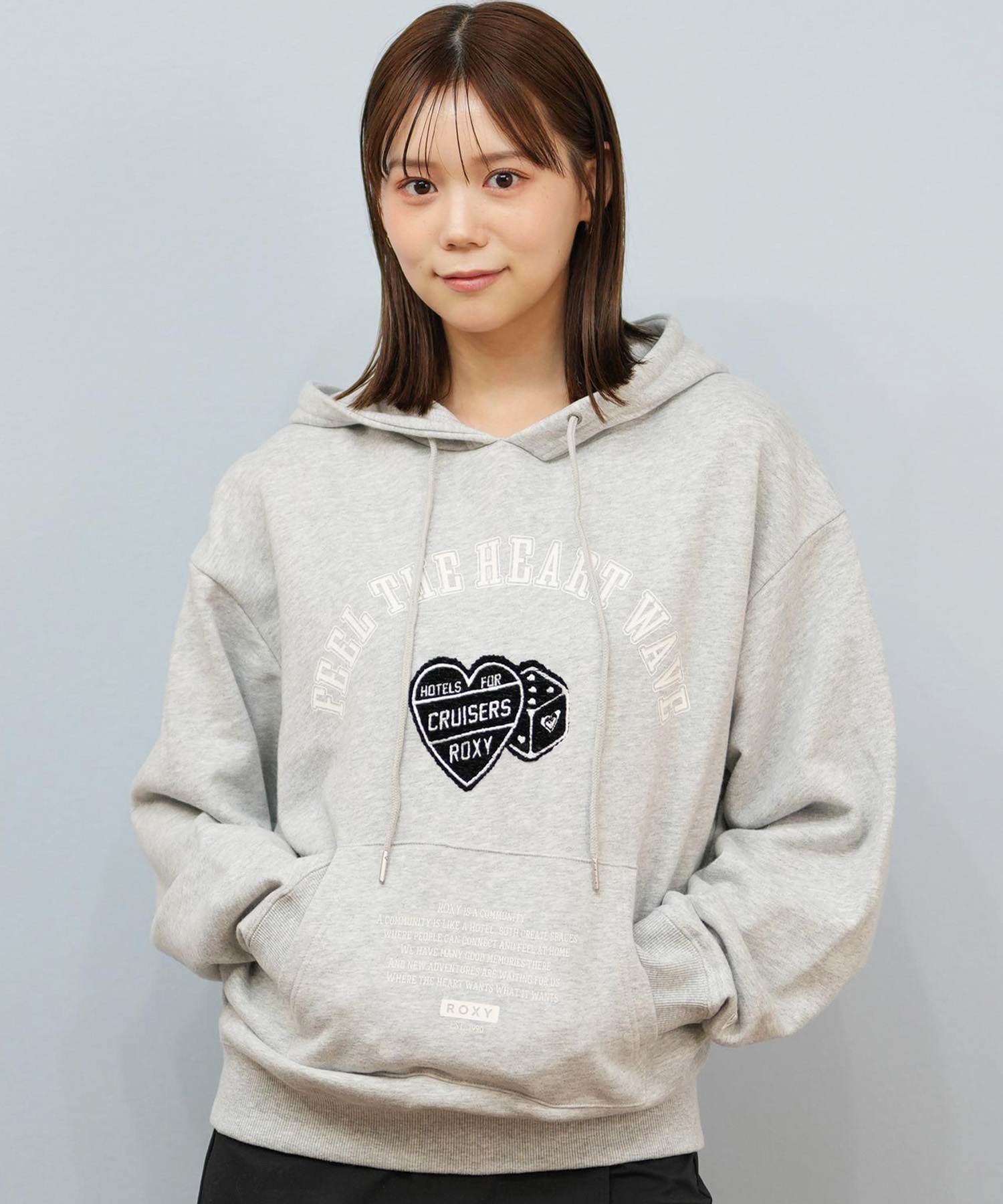 ROXY ロキシー プルオーバー パーカー レディース オーバーサイズ 裏毛 MY HEART HOODIE RPO254608T(GRY-M)