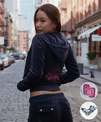 ROXY ロキシー × MANA ジップアップ パーカー レディース ベロア ショート丈 セットアップ対応 ROXY CRUISERS RZP254617T(NVY-M)