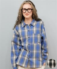 ROXY ロキシー 長袖 シャツ レディース チェック ロゴ LOOK UP シャツ RSH254045(BLK-M)