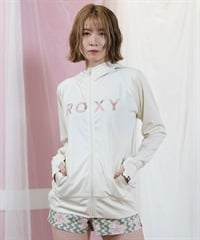 ROXY ロキシー ラッシュガード レディース パーカー ジップアップ 長袖 水陸両用 UVカット ARTSY FLORAL LOGO PARKA RLY251041(OWT-S)