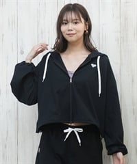 ROXY ロキシー ラッシュガード レディース パーカー ジップアップ 長袖 水陸両用 UVカット SEASIDE BLUE RLY251049(BLK-M)