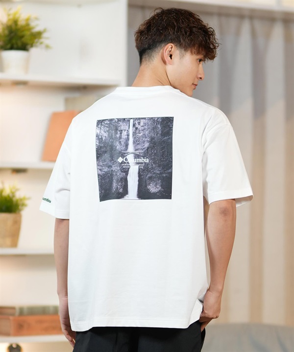Columbia コロンビア 半袖 Tシャツ メンズ オーバーサイズTシャツ UVケア バックプリント PM4502 ムラサキスポーツ限定
