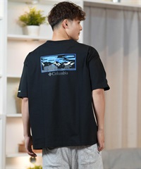 Columbia コロンビア 半袖 Tシャツ メンズ オーバーサイズTシャツ UVケア バックプリント PM4502 ムラサキスポーツ限定(10-S)