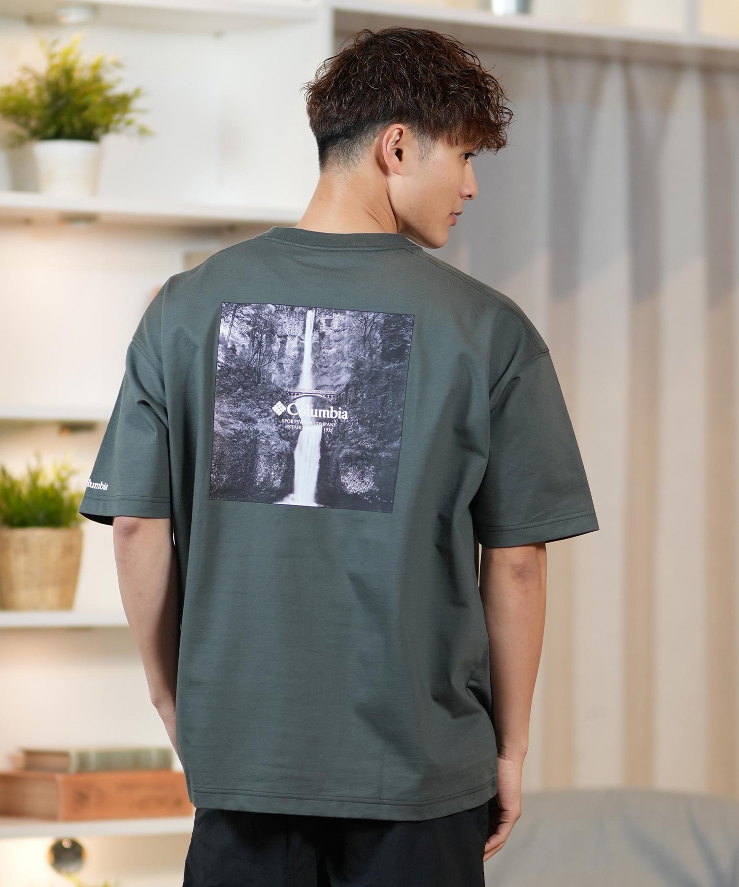 Columbia コロンビア 半袖 Tシャツ メンズ オーバーサイズTシャツ UVケア バックプリント PM4502 ムラサキスポーツ限定(29-S)