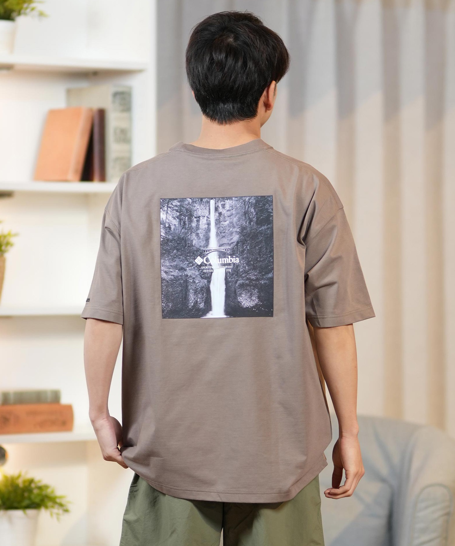 Columbia コロンビア 半袖 Tシャツ メンズ オーバーサイズTシャツ UVケア バックプリント PM4502 ムラサキスポーツ限定(255-S)