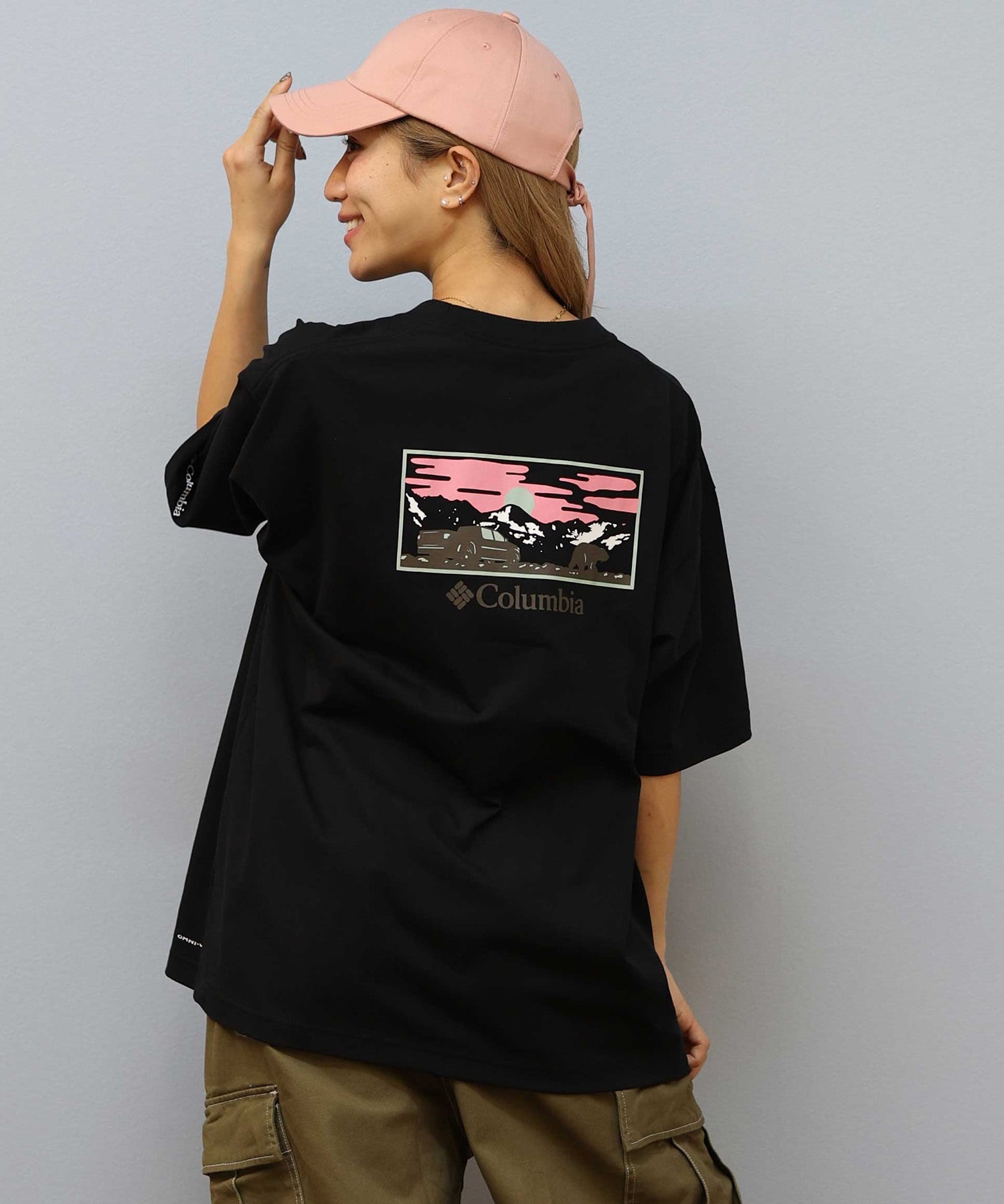 Columbia コロンビア 半袖 Tシャツ レディース バックプリント ロゴ オーバーサイズ UVカット PM4502-LADY ムラサキスポーツ限定(12-S)