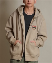 THRASHER スラッシャー ジップアップ パーカー メンズ スウェット フーディー ロゴ ワンポイント 裏起毛 254TH1PK065(BEG-M)