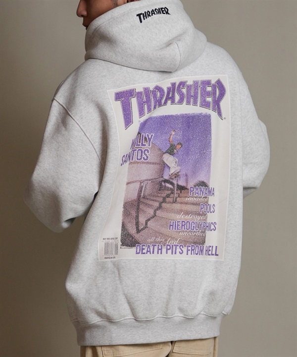 THRASHER スラッシャー プルオーバー パーカー メンズ スウェット フーディー バックプリント 裏起毛 254TH1PK067