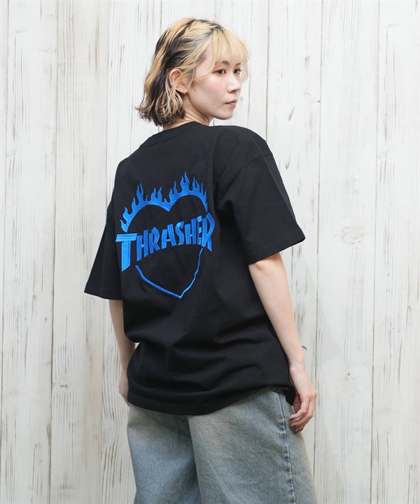 THRASHER スラッシャー 半袖 Tシャツ レディース バックプリント バーニングハート 252TH2ST030