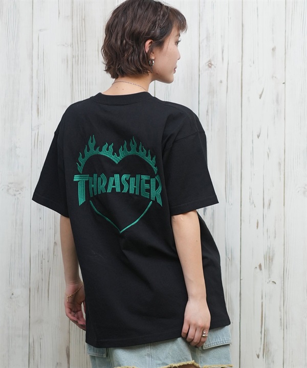 THRASHER スラッシャー 半袖 Tシャツ レディース バックプリント バーニングハート 252TH2ST030