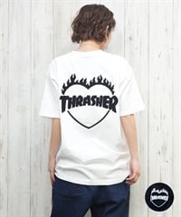 THRASHER スラッシャー 半袖 Tシャツ レディース バーニングハートTシャツ 252TH2ST033(WHT-M)