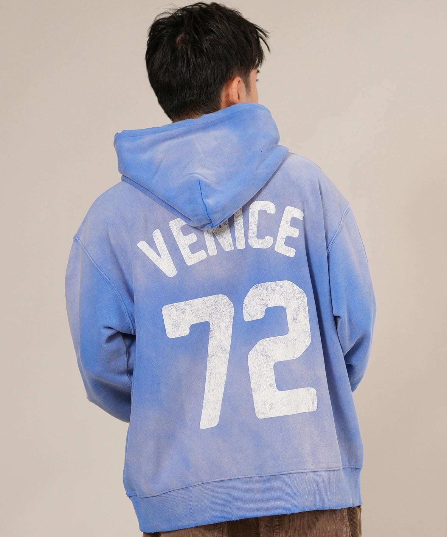 DEAR LAUREL ディアローレル プルオーバー パーカー メンズ 古着風 ヴィンテージ加工 D25F-1202 ムラサキスポーツ限定(BLU-M)