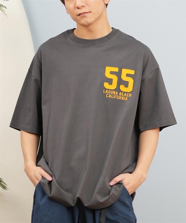 DEAR LAUREL ディアローレル 半袖 Tシャツ メンズ 抗菌防臭 UVケア 接触冷感 CAL PATCH TEE D25S2105