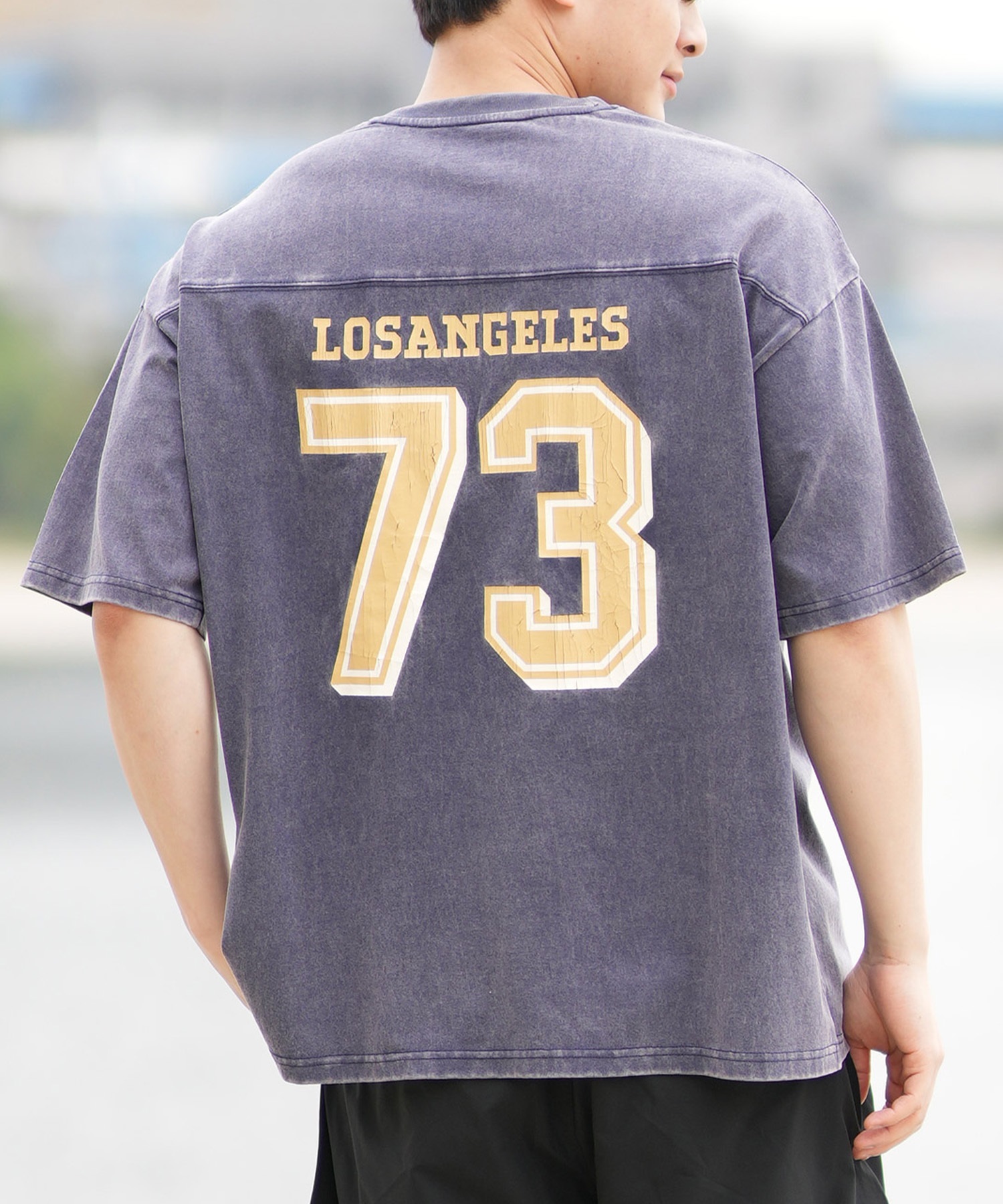 DEAR LAUREL ディアローレル 半袖 Tシャツ メンズ バックプリント ヴィンテージ風 JM FOOTBALL TEE DL25S-JM05(NVY-M)