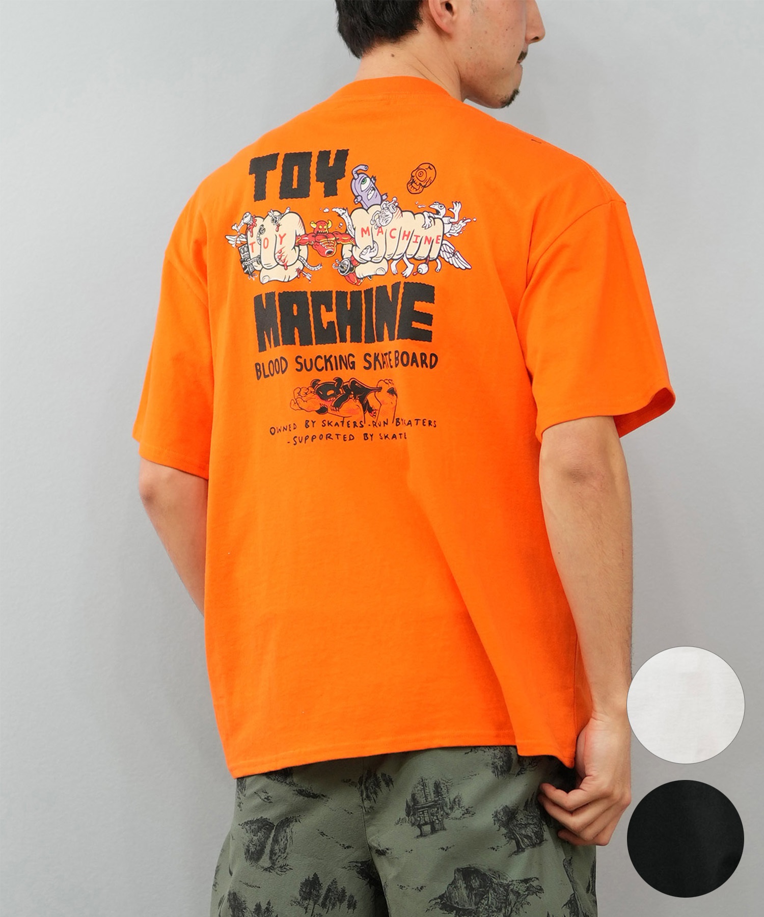 TOY MACHINE トイマシーン 半袖 Tシャツ メンズ バックプリント オーバーサイズ MTMSFST1 ムラサキスポーツ限定(WHITE-M)