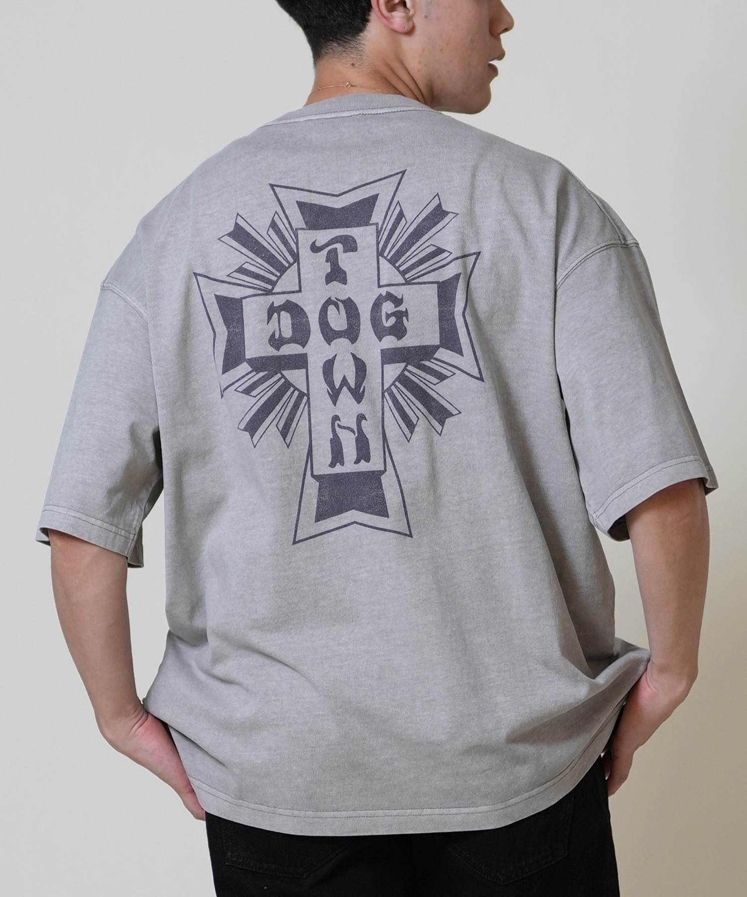 DOGTOWN ドッグタウン 半袖 Tシャツ メンズ バックプリント オーバーサイズ 253DT1ST004(GRY-M)
