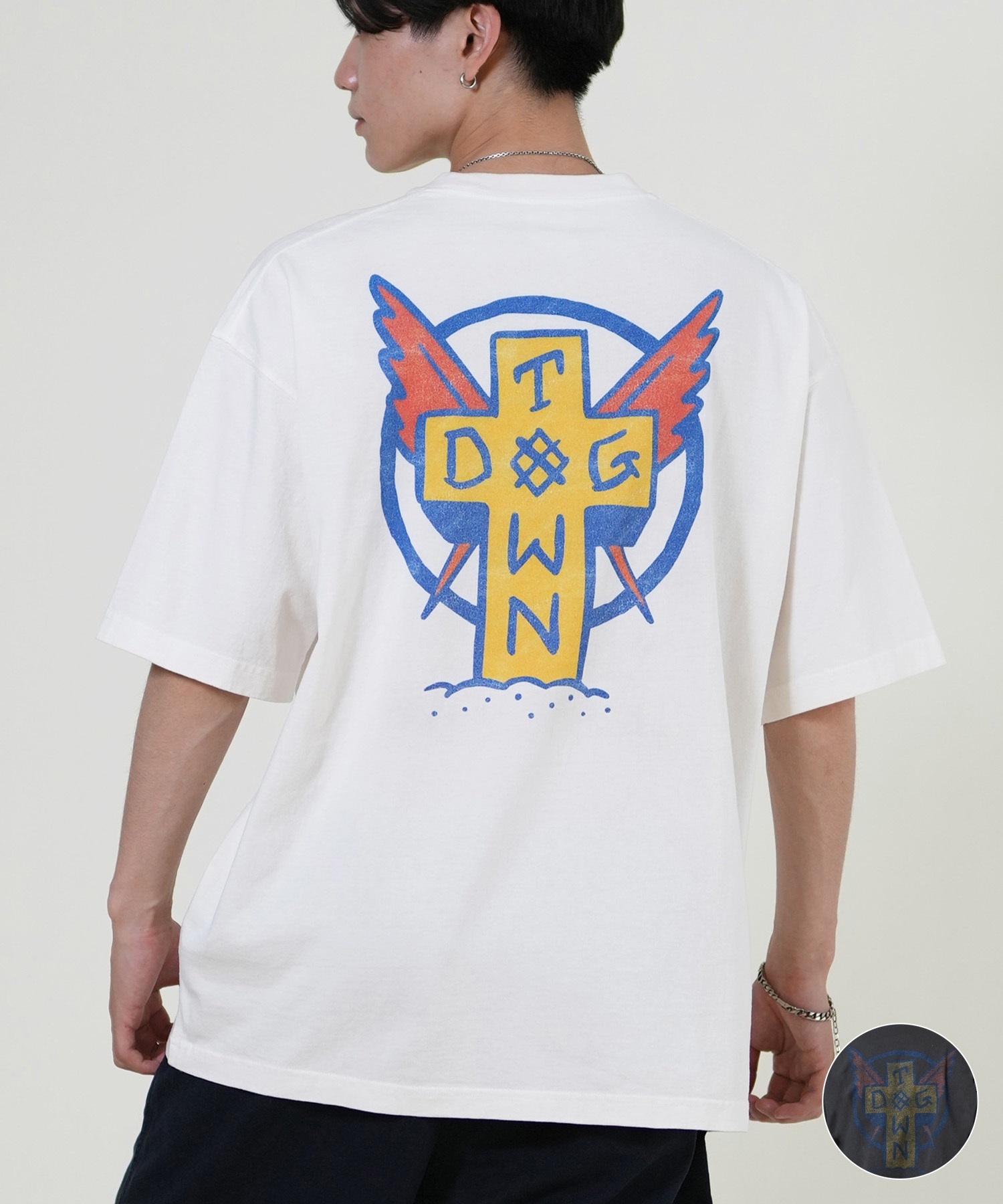 DOGTOWN ドッグタウン 半袖 Tシャツ メンズ バックプリント オーバーサイズ 253DT1ST005(IVO-M)