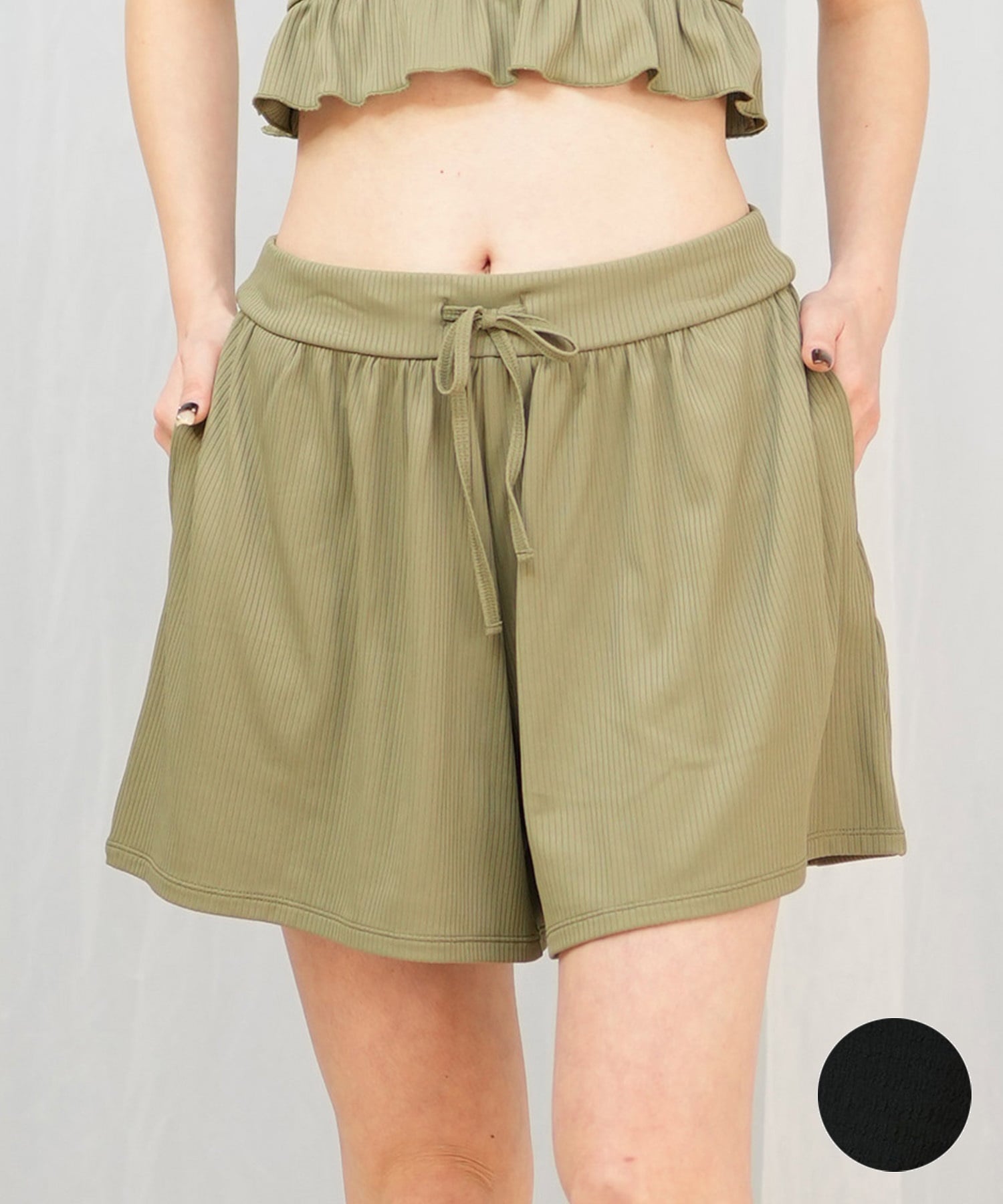 Beach Queen ビーチクイーン 水着 レディース ショーツ ボトムス 単品 リブ 403821(BLK-9)