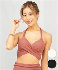 Beach Queen ビーチクイーン 水着 レディース  クロスブラ リブ 403810(WHT-9)