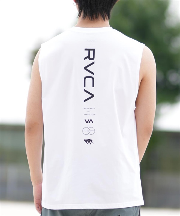 RVCA ルーカ ラッシュガード メンズ タンクトップ バックプリント UVカット 吸水速乾 水陸両用 BF041-878(WHT-S)