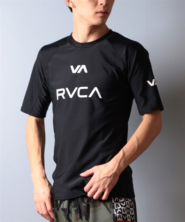 RVCA ルーカ 水着 ラッシュガード 半袖 Tシャツ メンズ ロゴ ストレッチ BF041-881