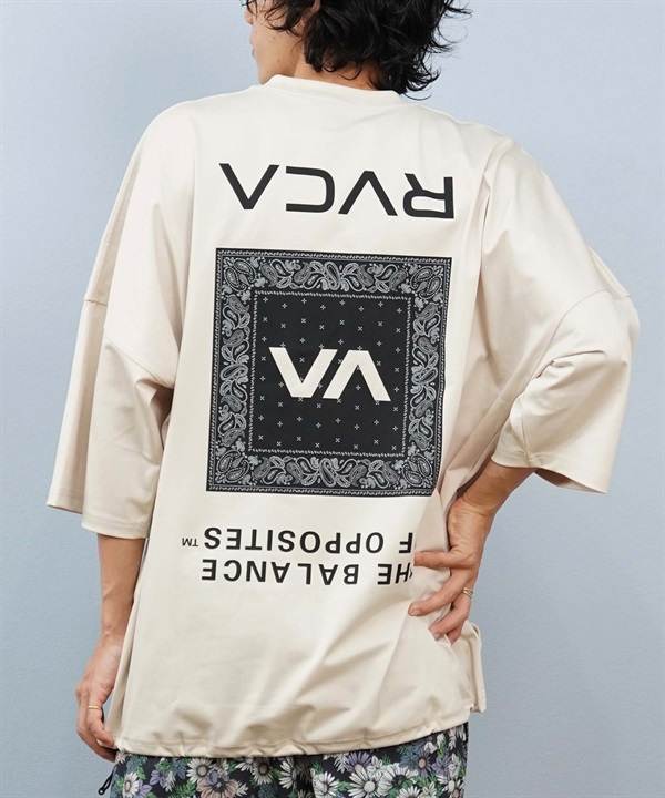 RVCA ルーカ 水着 ラッシュガード 半袖 Tシャツ メンズ バックプリント 水陸両用 UVカット 吸水速乾 BF04A-P82
