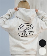 RVCA ルーカ ジップアップ パーカー レディース バックプリント ロゴ 裏起毛 COURT ZIP HOODIE BF044-015(BLK-S)