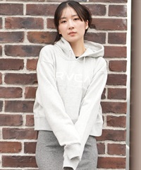 RVCA ルーカ プルオーバー パーカー レディース クロップド丈 ショート丈 ロゴ CROPPED HOODIE BF044-P03(GRY-S)
