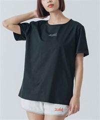 X-girl SPORTSエックスガールスポーツ半袖 Tシャツ レディース UVカット 吸水速乾 接触冷感 155251013006(BLACK-M)