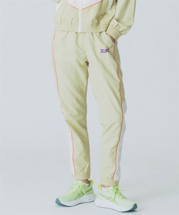 X-girl SPORTSエックスガールスポーツロングパンツ レディース ナイロンパンツ UVカット 撥水 防風 セットアップ対応 155251031001