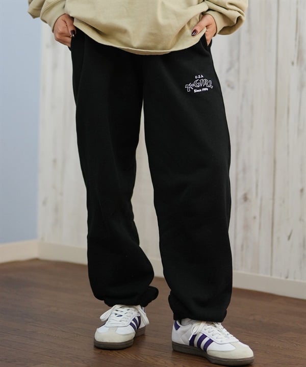 X-GIRL エックスガール ロングパンツ レディース スウェット パンツ ロゴ ARCH LOGO SWEAT PANTS 105253031018